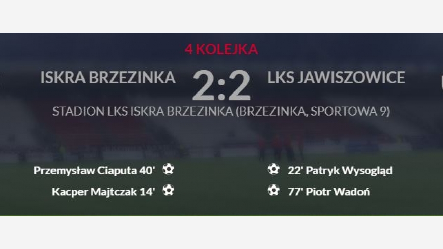 Iskra Brzezinka-LKS Jawiszowice 2-2 [ juniorzy ]