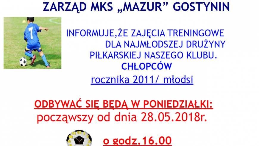 Treningi dla piłkarzy rocznik 2011 i mł.