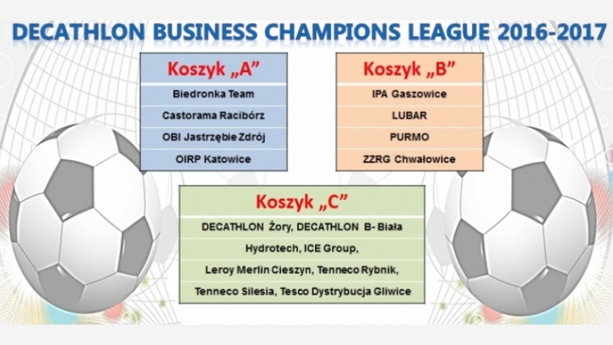 DECATHLON Business Champions League 2016-2017.... podział drużyn na koszyki