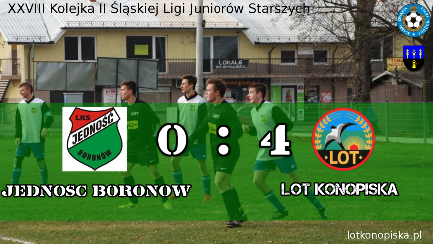 II Liga Junior Starszy Jedność Boronów - Lot Konopiska 0:4