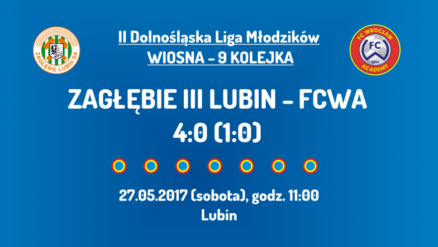 II DLM wiosna 2017 - 9 kolejka - Zagłębie III Lubin (27.05.2017)