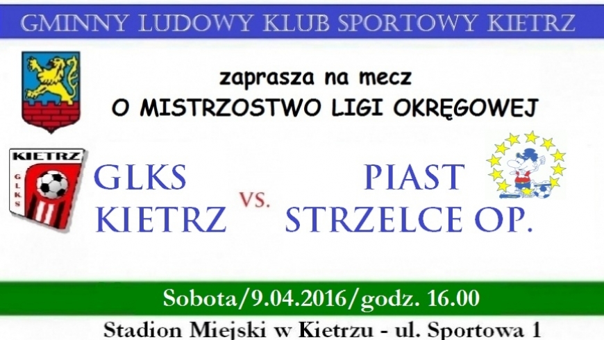 Zapowiedź: GLKS Kietrz - Piast Strzelce Opolskie