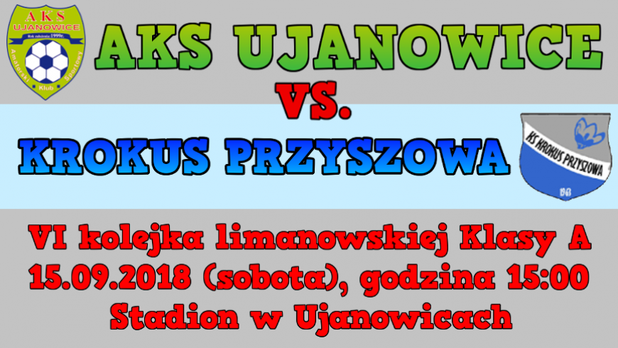 Zapowiedź meczu: AKS Ujanowice - Krokus Przyszowa