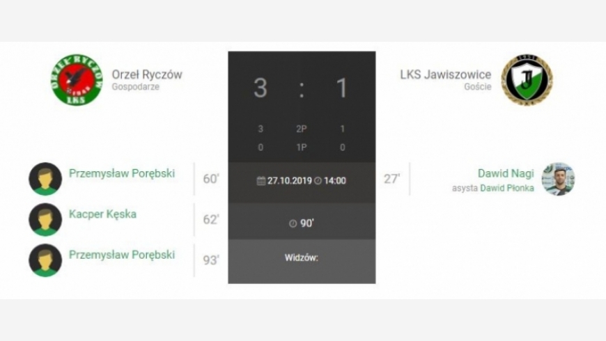 14.kolejka IV liga Orzeł Ryczów-LKS Jawiszowice 3-1