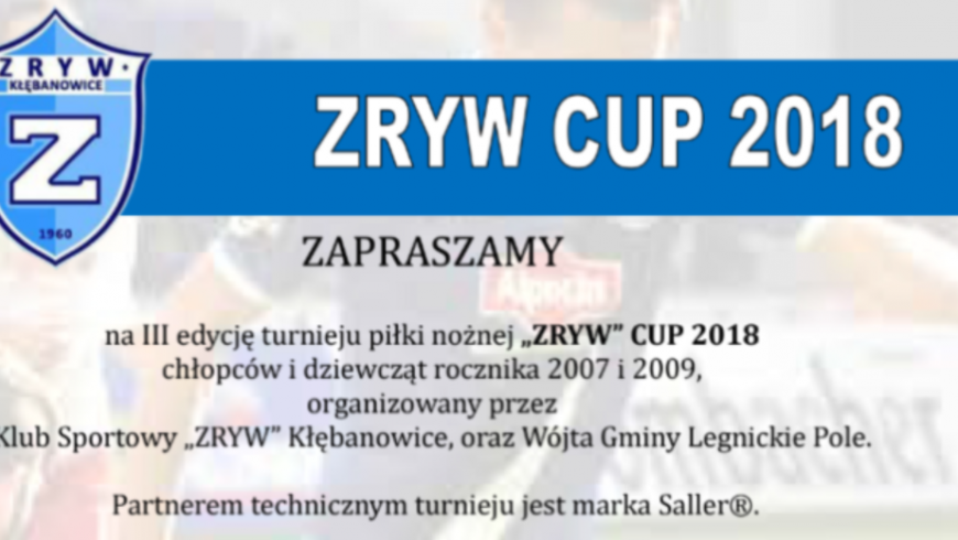 Zryw CUP - ekipa 2007 oraz 2009 jedzie na turniej!