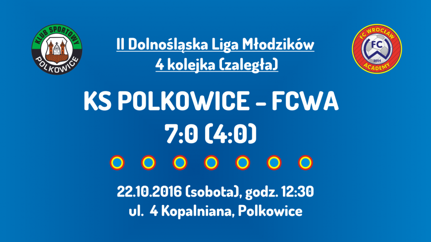 II Dolnośląska Liga Młodzików - zaległa 4 kolejka (22.10.2016)
