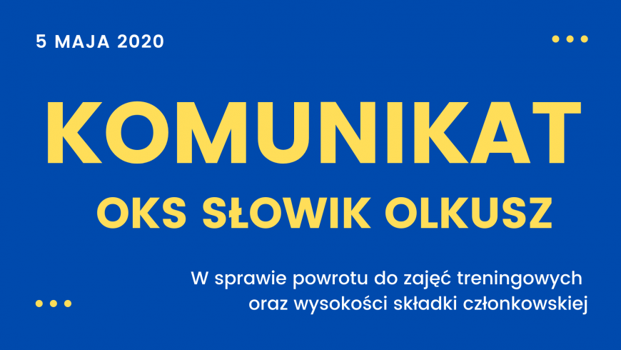 KLUB. Komunikat w sprawie systematycznego powrotu do zajęć!