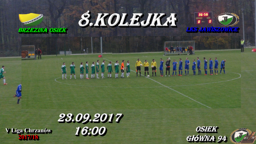 Zapraszamy wszystkich  kibiców LKS JAWISZOWICE do Osieka.Sobota 23.09.2017 godz.16:00