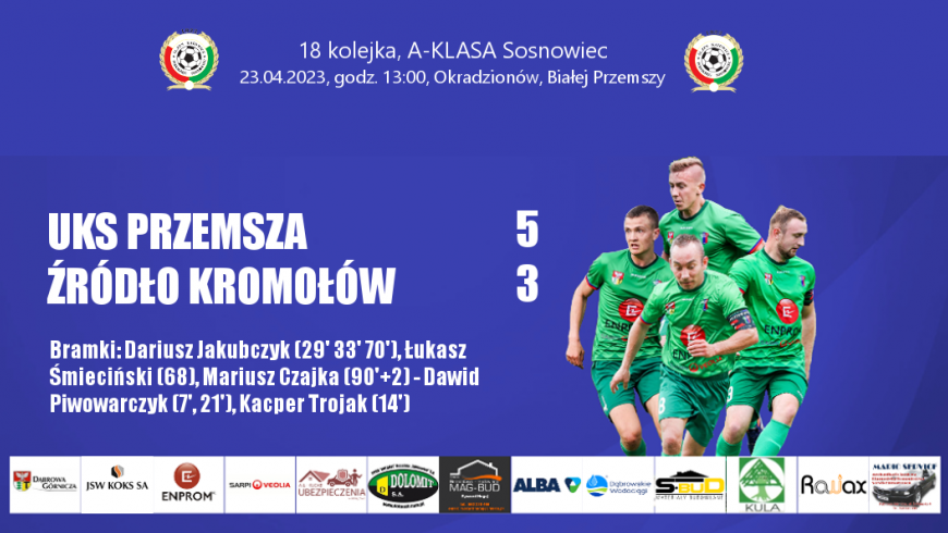 18 kolejka 2022/2023 UKS Przemsza - Źródło Kromołów 5:3 (2:3)