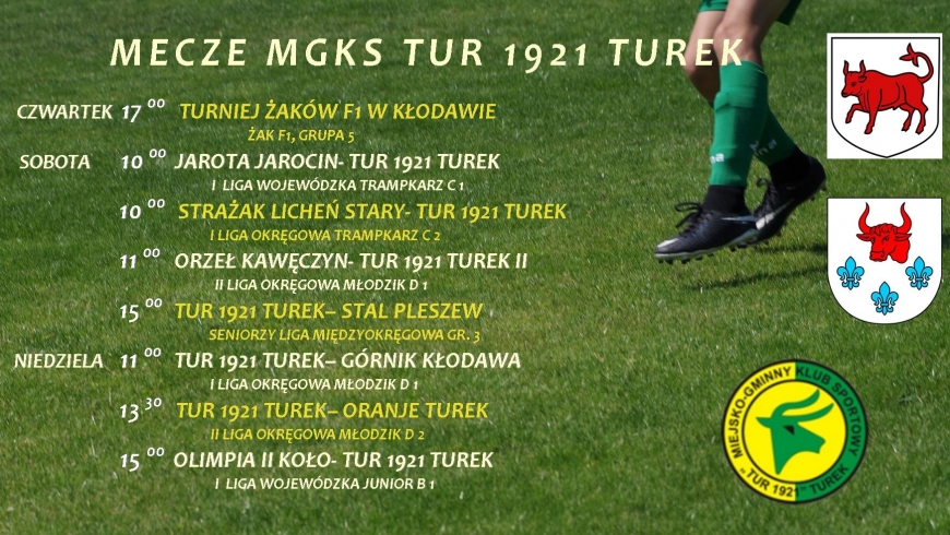 Zaproszenie na mecz drużyn MGKS Tur 1921 Turek.