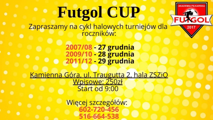 Zapraszamy na turnieje FUTGOL CUP 2021