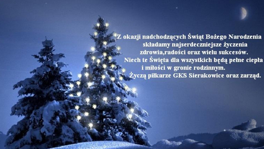 Życzenia świąteczne klubu GKS BS Sierakowice