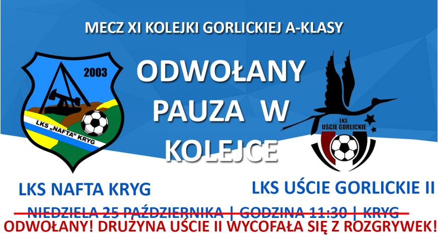 Aktualizacja terminarza: Wycofanie drużyny LKS Uście Gorlickie II