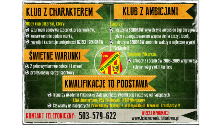 Nabór roczników 2003-2010!