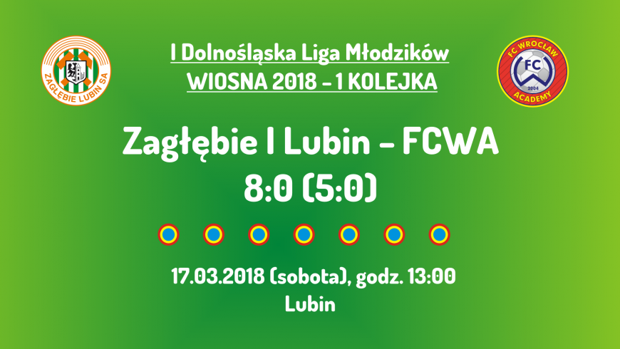 I DLM wiosna 2018 - 1 kolejka (17.03.2018): Zagłębie I Lubin - FCWA