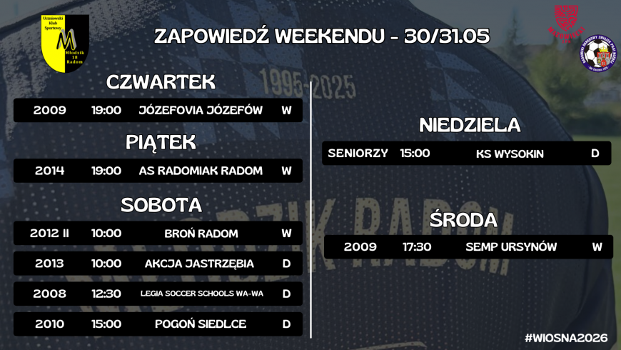 Zapowiedź weekendu (30/31.05)