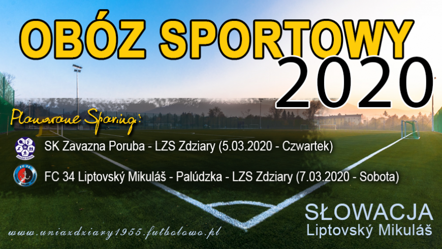 Obóz sportowy 2020 - Liptovsky Mikulas.