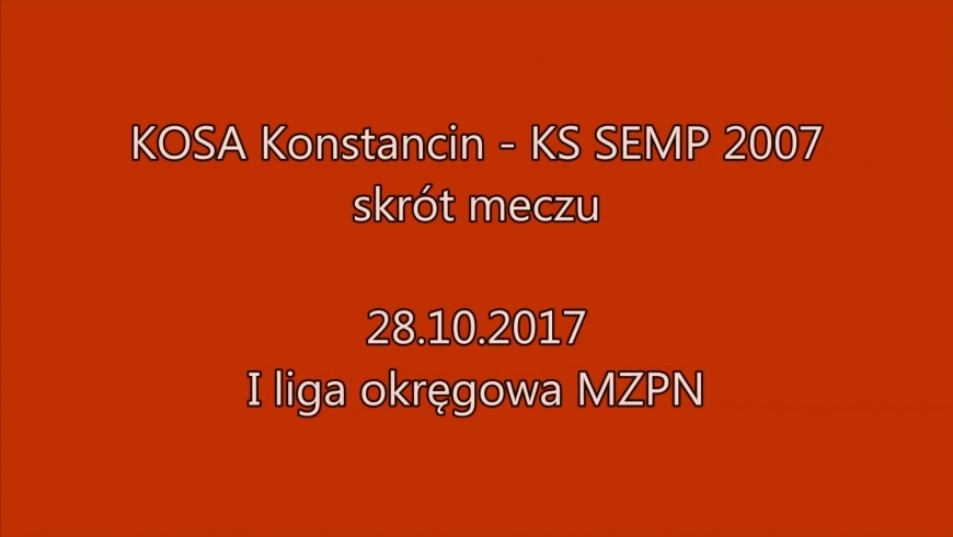Skrót meczu Kosa Konstancin vs SEMP Warszawa 3:6