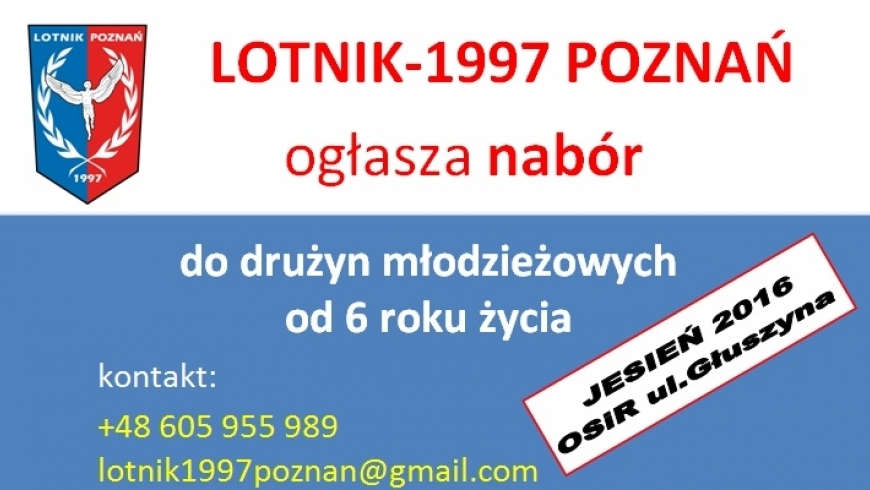 UWAGA!!! Nabór do drużyn młodzieżowych.