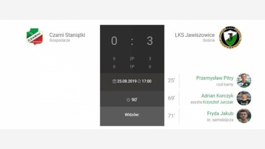 4.kolejka IV Ligi Czarni Staniątki-LKS Jawiszowice 0:3