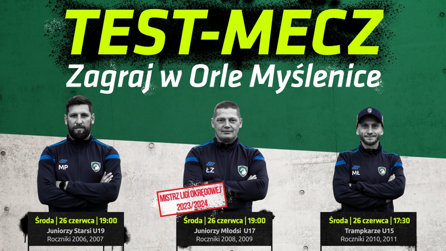 Test-mecz do grup młodzieżowych - zagraj w Orle Myślenice