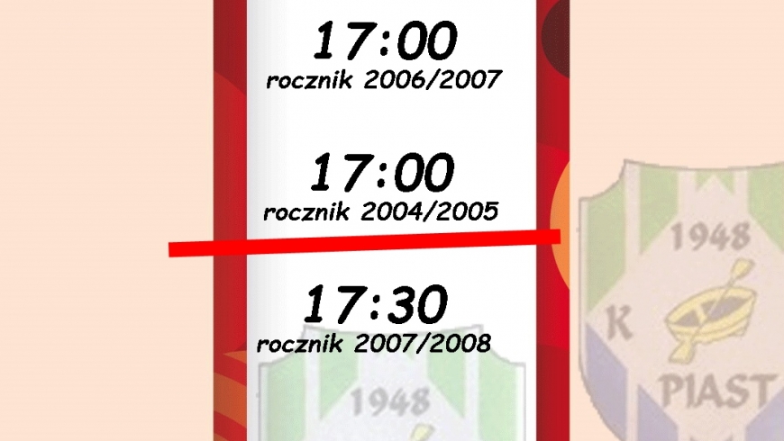 Zmiana terminu treningu rocznika 2004/2005!