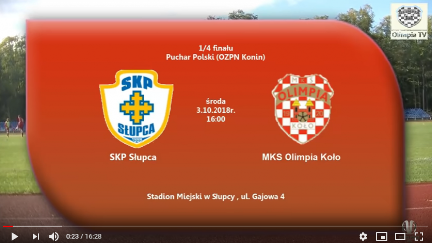 SENIORZY: SKP Słupca - MKS Olimpia Koło, Puchar Polski 03.10.2018 [VIDEO]