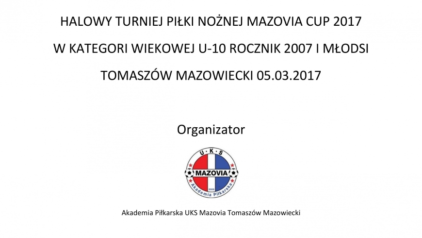 MAZOVIA CUP. ZBIÓRKA