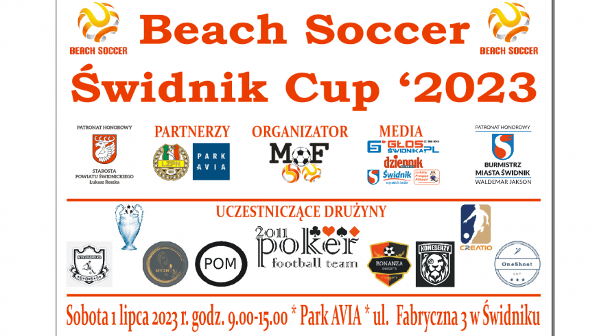 ZAPRASZAMY NA BEACH SOCCER ŚWIDNIK CUP '2023!!!