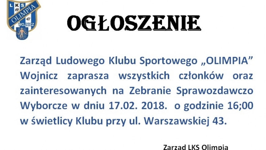 Zebranie sprawozdawczo-wyborcze.