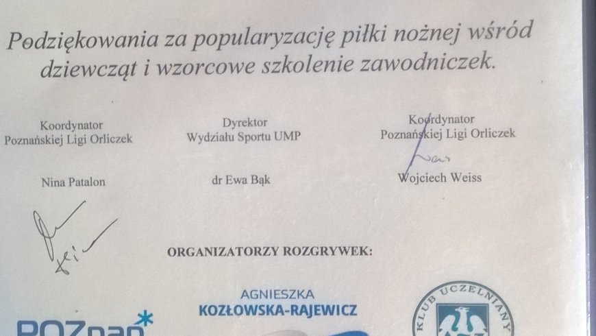 Wyróżnienie dla trenerów z naszej Szkółki od PZPN