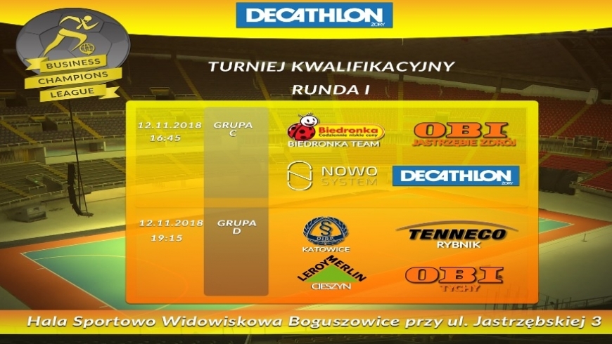 "DECATHLON Business Champions League 2018-2019".... jutro czas na turnieje grupy "C" i D"