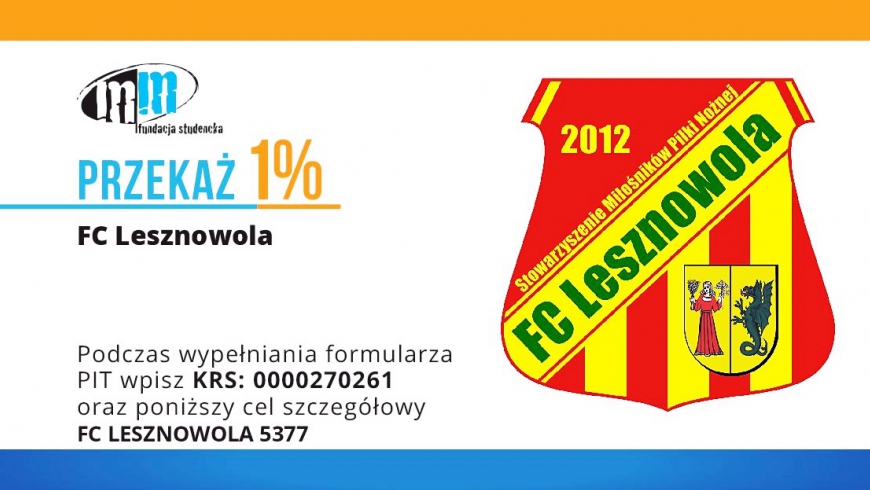 Przekaż 1% na Stowarzyszenie Miłośników Piłki Nożnej FC Lesznowola