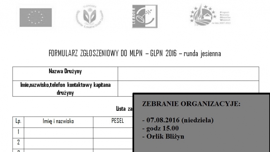 ZEBRANIE ORGANIZACYJNE