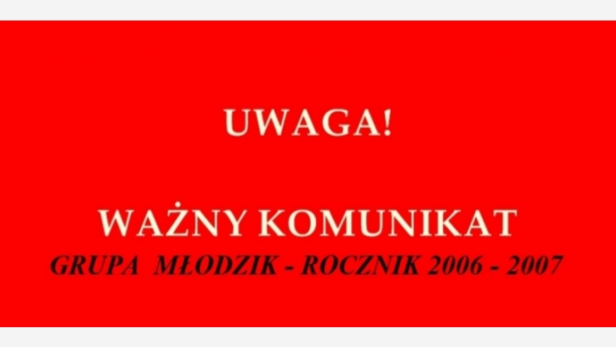 UWAGA GRUPA  MŁODZIK