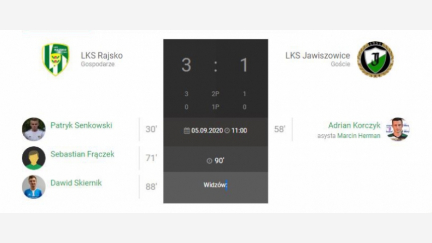 5.kolejka IV Ligi LKS Rajsko-LKS Jawiszowice 3:1 [foto&video relacja]