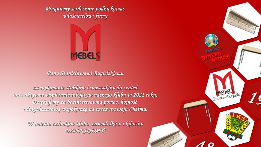 Dziękujemy za 2021 rok firmie MEBELS - Meble Bugielski!