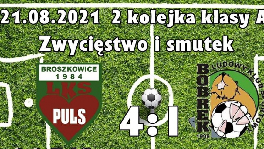 KLASA "A": PULS Broszkowice - LKS Bobrek 4:1