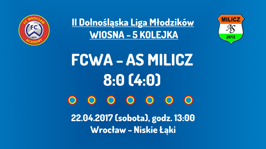 II DLM wiosna 2017 - 5 kolejka - AS Milicz (22.04.2017)