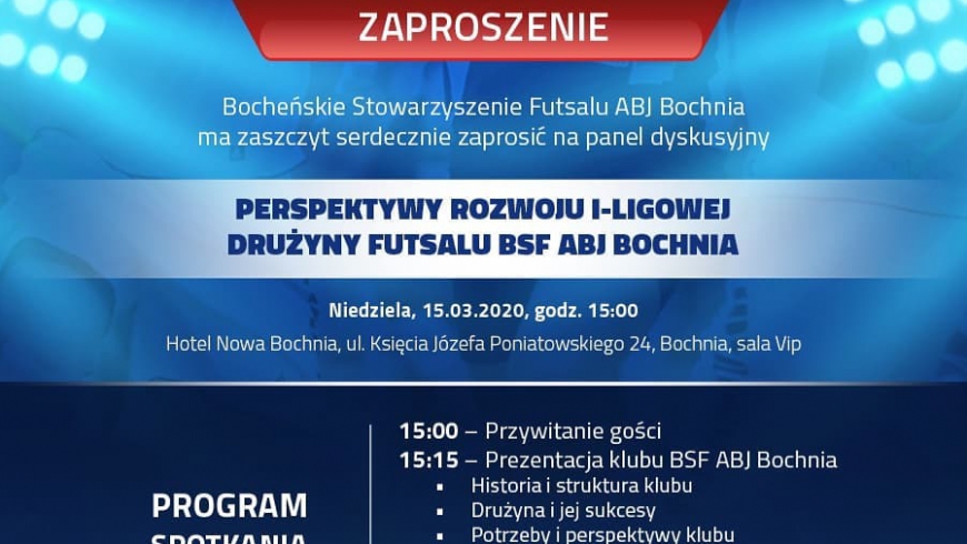 Zaproszenie na konferencję dotyczącą rozwoju naszego klubu.