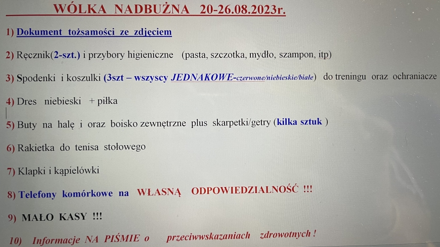 PRZYPOMINAJKA  OBOZOWA !