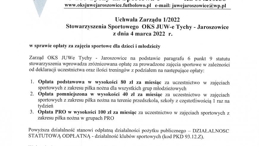 Nowe opłaty w JUWe