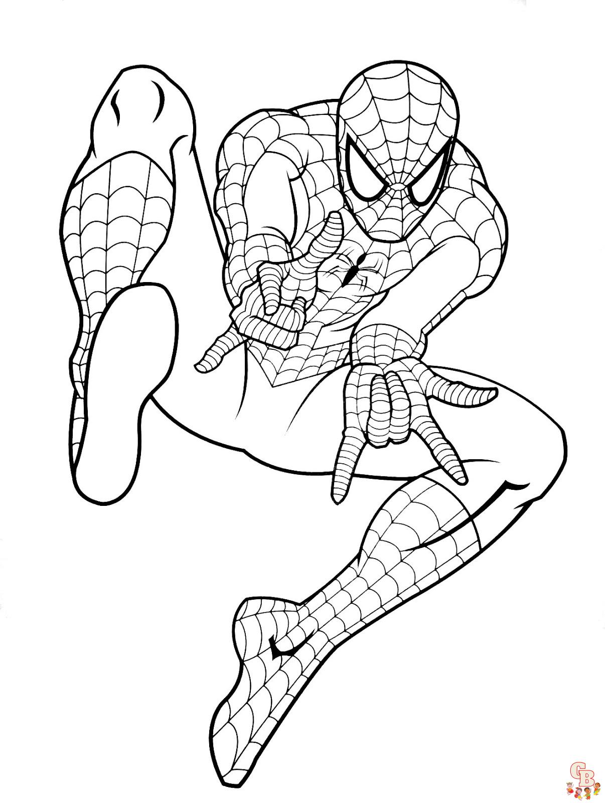 Fun Spiderman Coloring Pages for Kids   gbcoloring