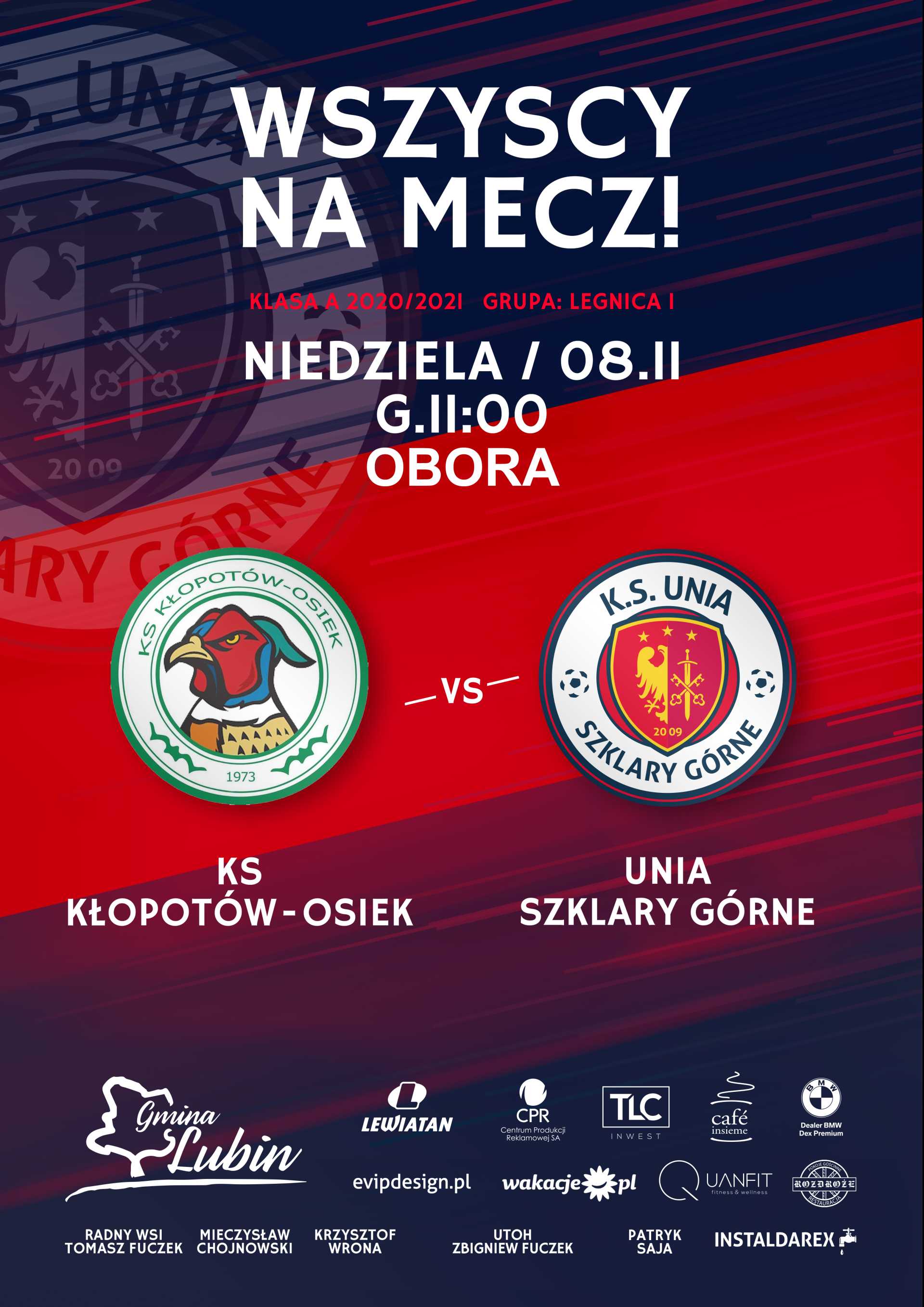 Plakat meczowy KS Kłopotów-Osiek vs. Unia