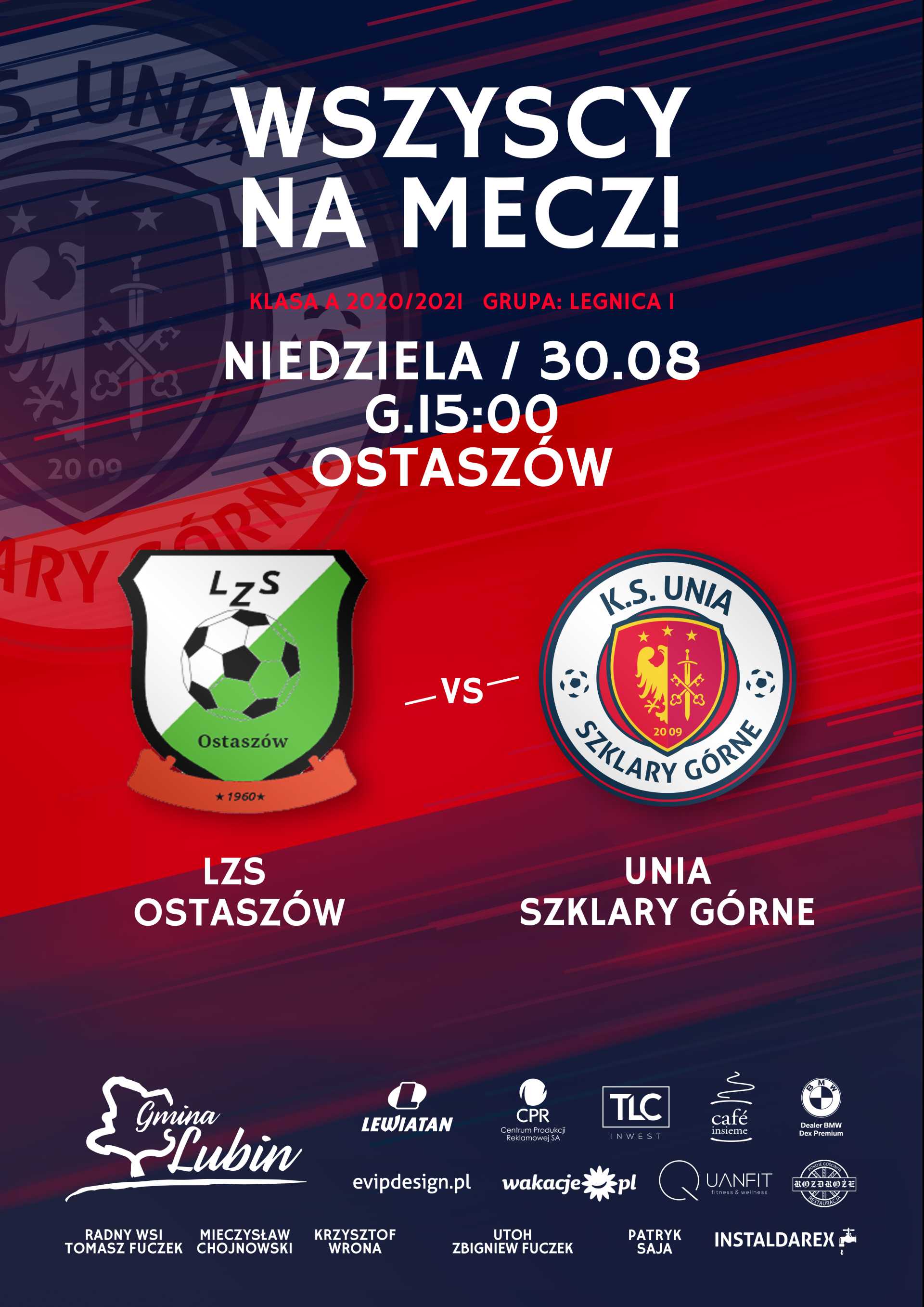 Plakat meczowy LZS Ostaszów vs. Unia Szklary Górne