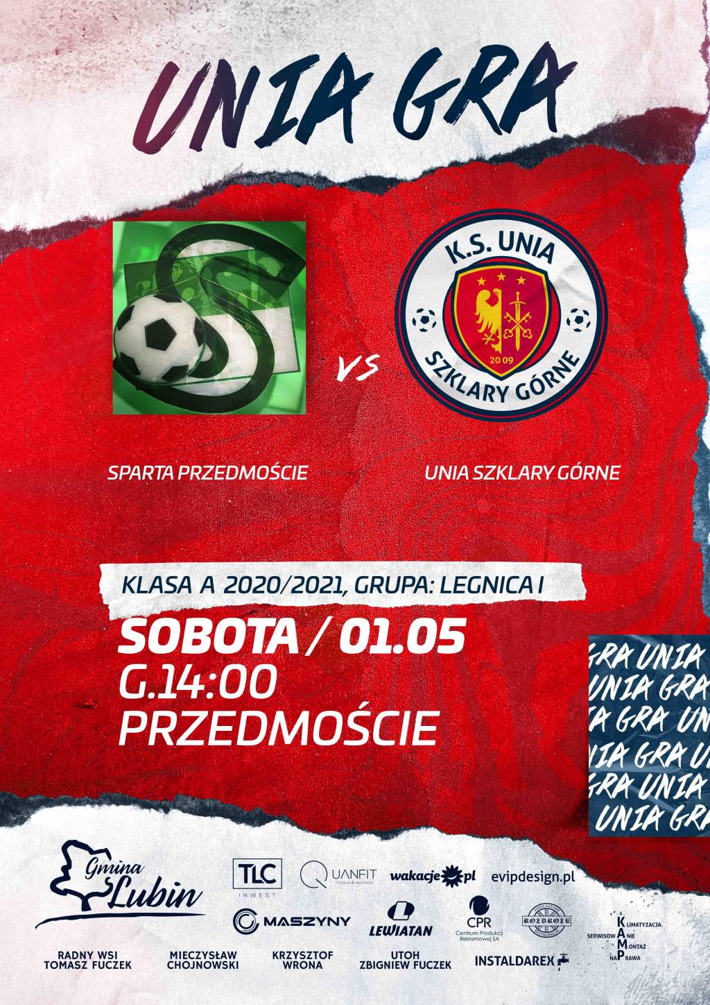 Plakat meczowy Sparta vs. Unia