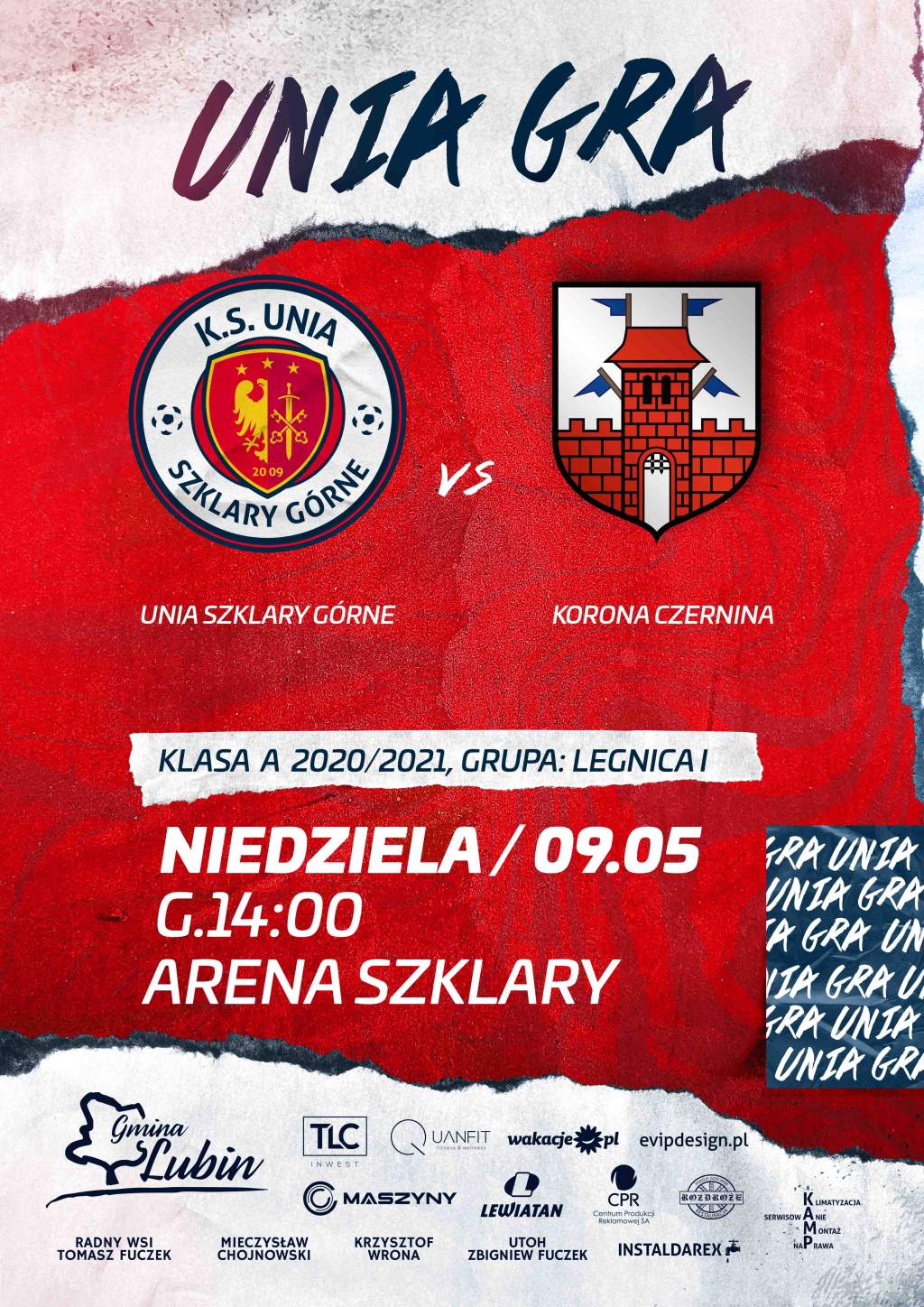 Plakat meczowy Unia vs. Korona