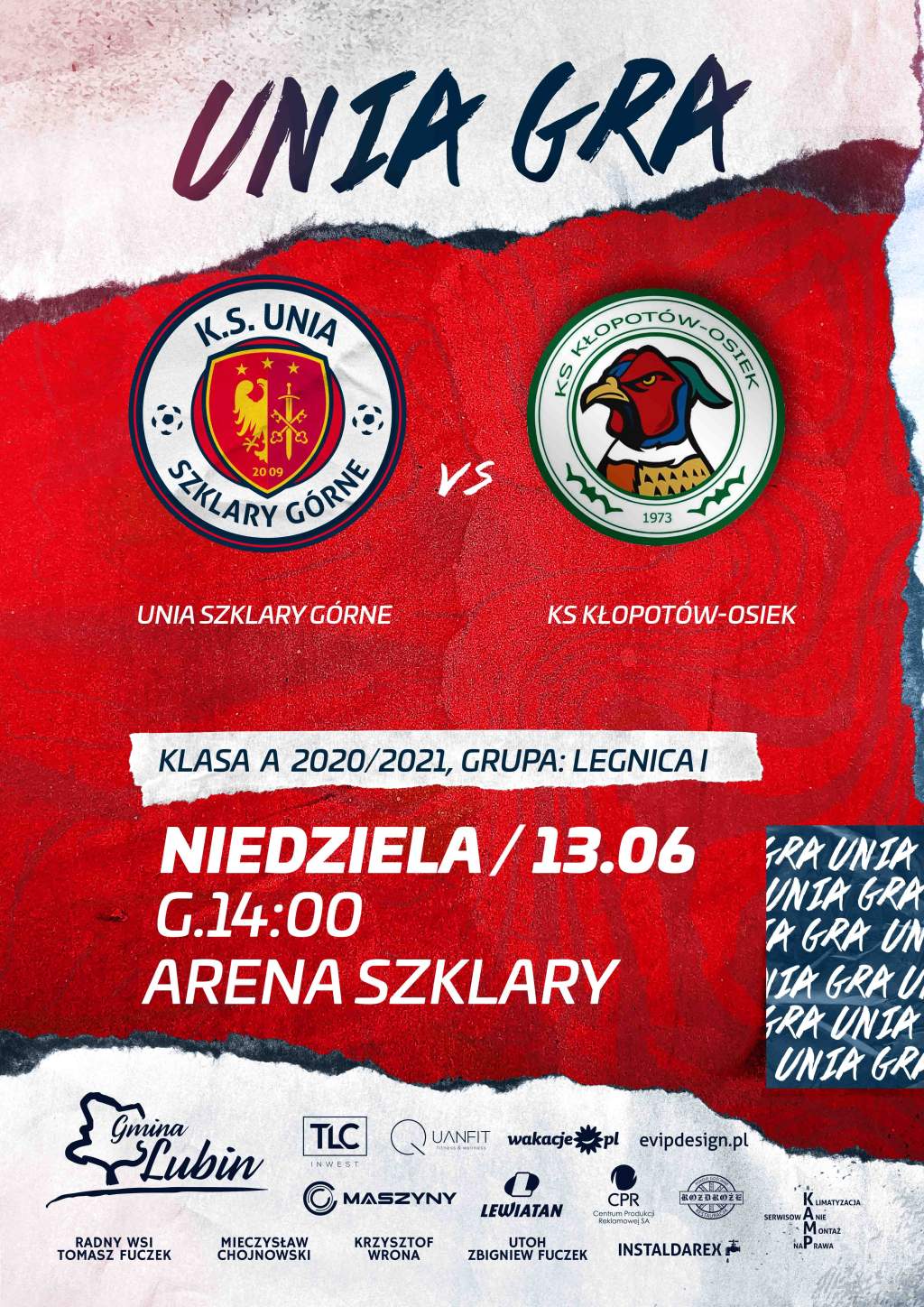 Plakat meczowy Unia vs. KS Kłopotów-Osiek