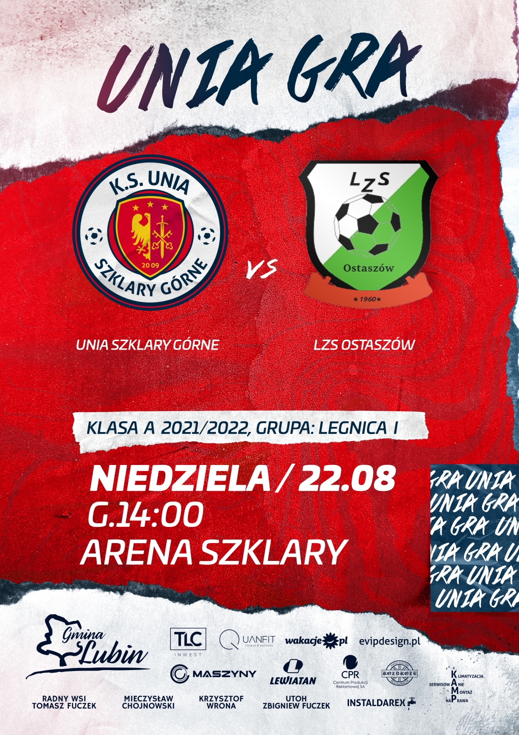 Plakat meczowy Unia vs. Ostaszów