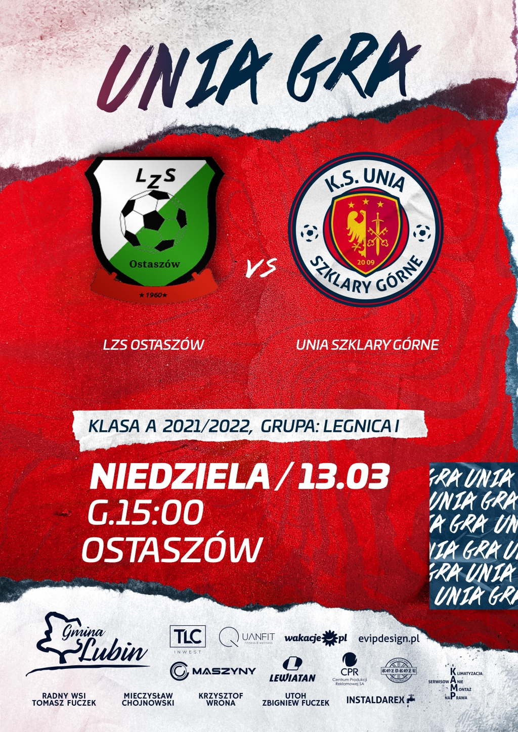 Plakat meczowy Ostaszów vs. Unia